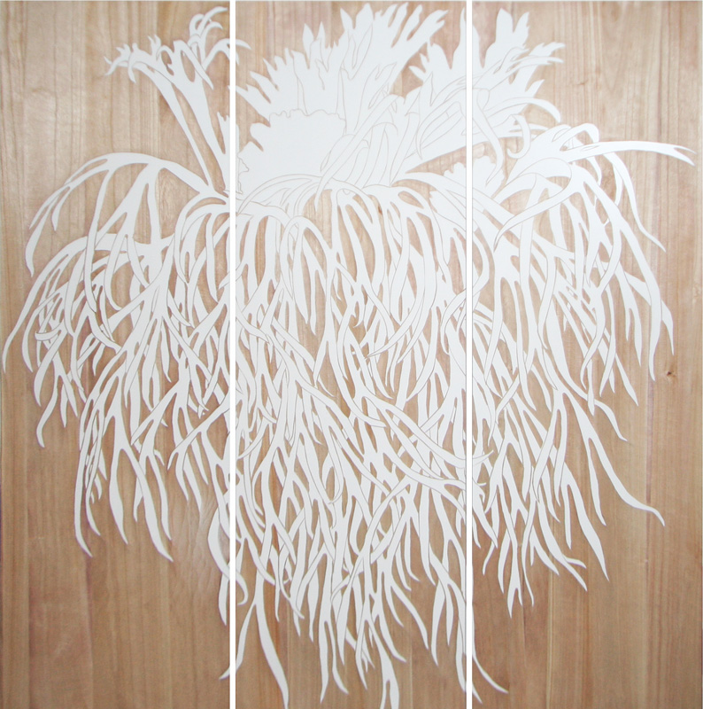 HP058 Wall Décor art wood panel hand carved botanical